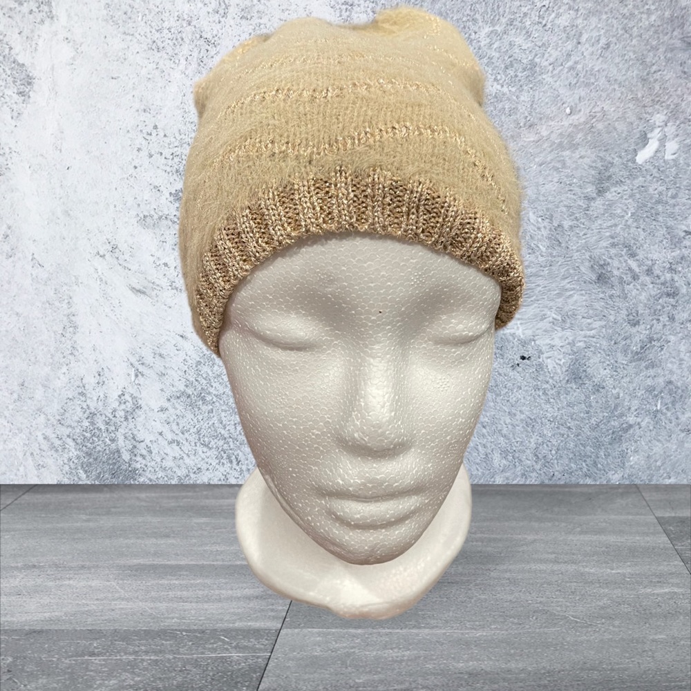 Justin & Taylor Inc  tan hat with gold trim. NWT